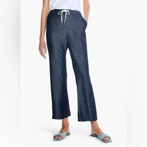 Nic & Zoe Denim Dot Wide-Leg Cropped Pants Indigo Tencel Lyocell Women’s‎ 4 NWT